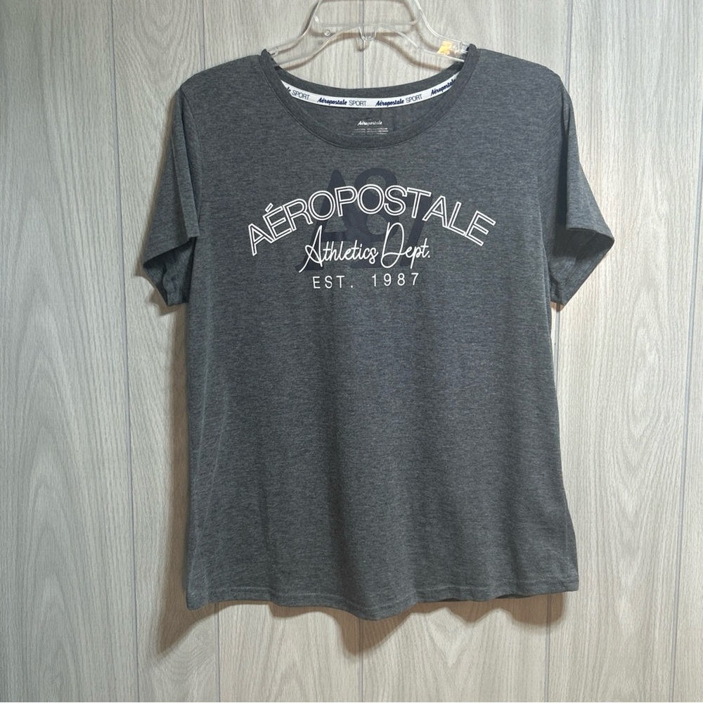 Aeropostale Sport women’s Gray Short Sleeve Shirt Size XL